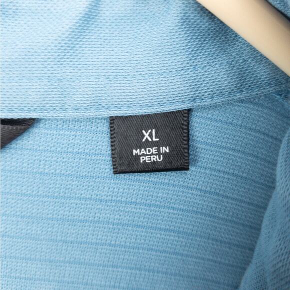 travisMathew Pima Cotton Blend Polo Men's XL Blue Short Sleeve 3-Button Logo - Picture 5 of 10